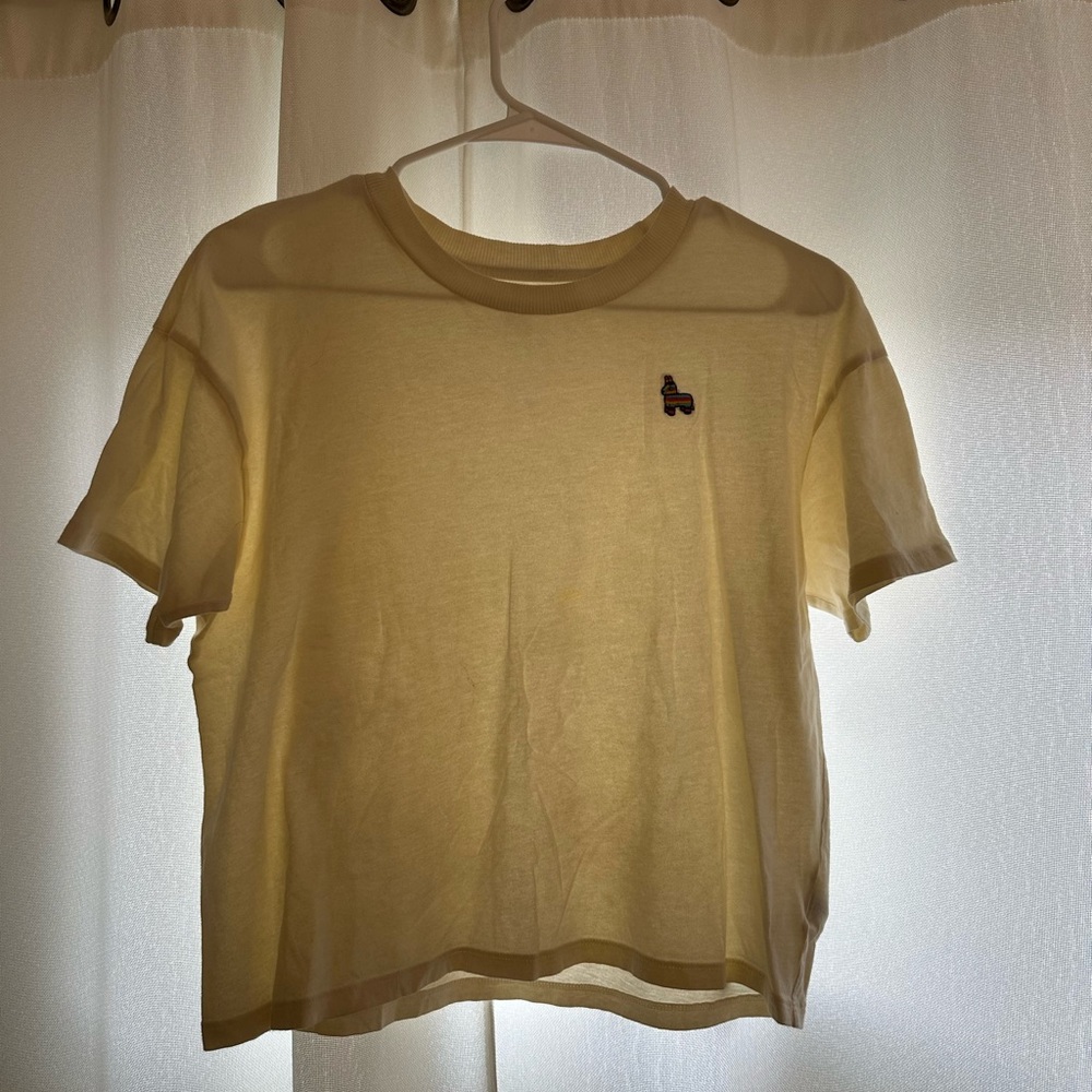 Yellow T-Shirt with Embroidered Logo
